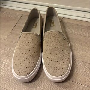 Keds Light Tan Perforated Slip-Ons